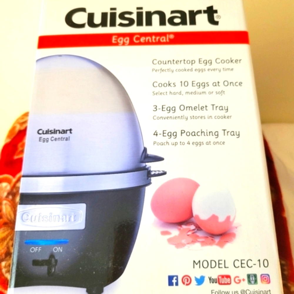 Cuisinart Egg Central Countertop Cooker - Black and Silver  NIB